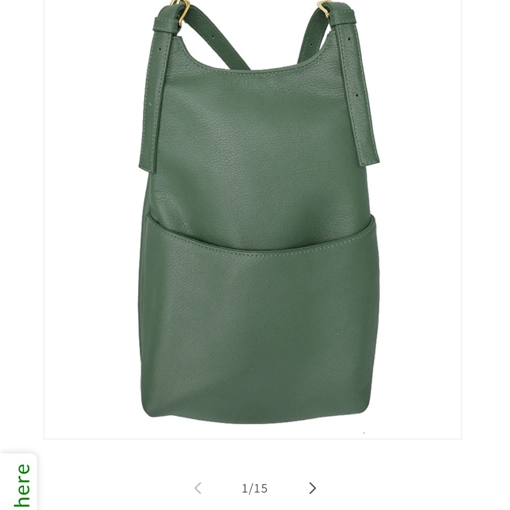 JP ourse & Cie.  Kangaroo Elegant Green Leather Backpack